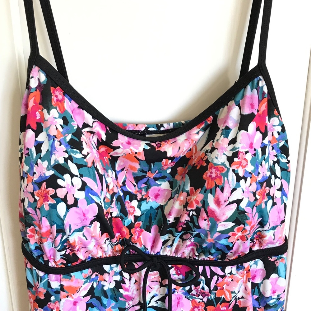 SWIM SOLUTIONS Floral Swimsuit Pink Black Women’s Plus Size 18 - Picture 3 of 16